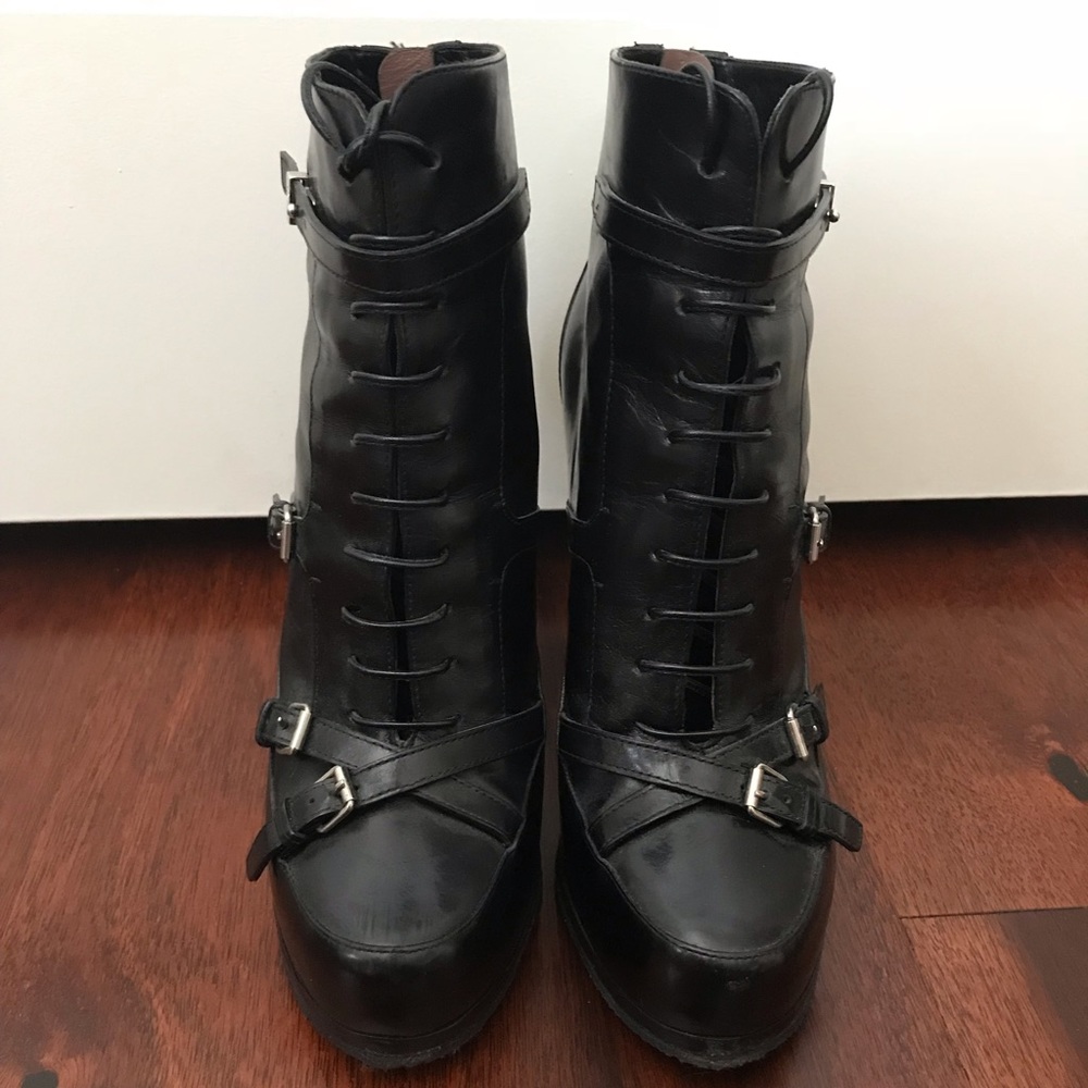 Tabitha Simmons Heeled Bootie in Black Leather